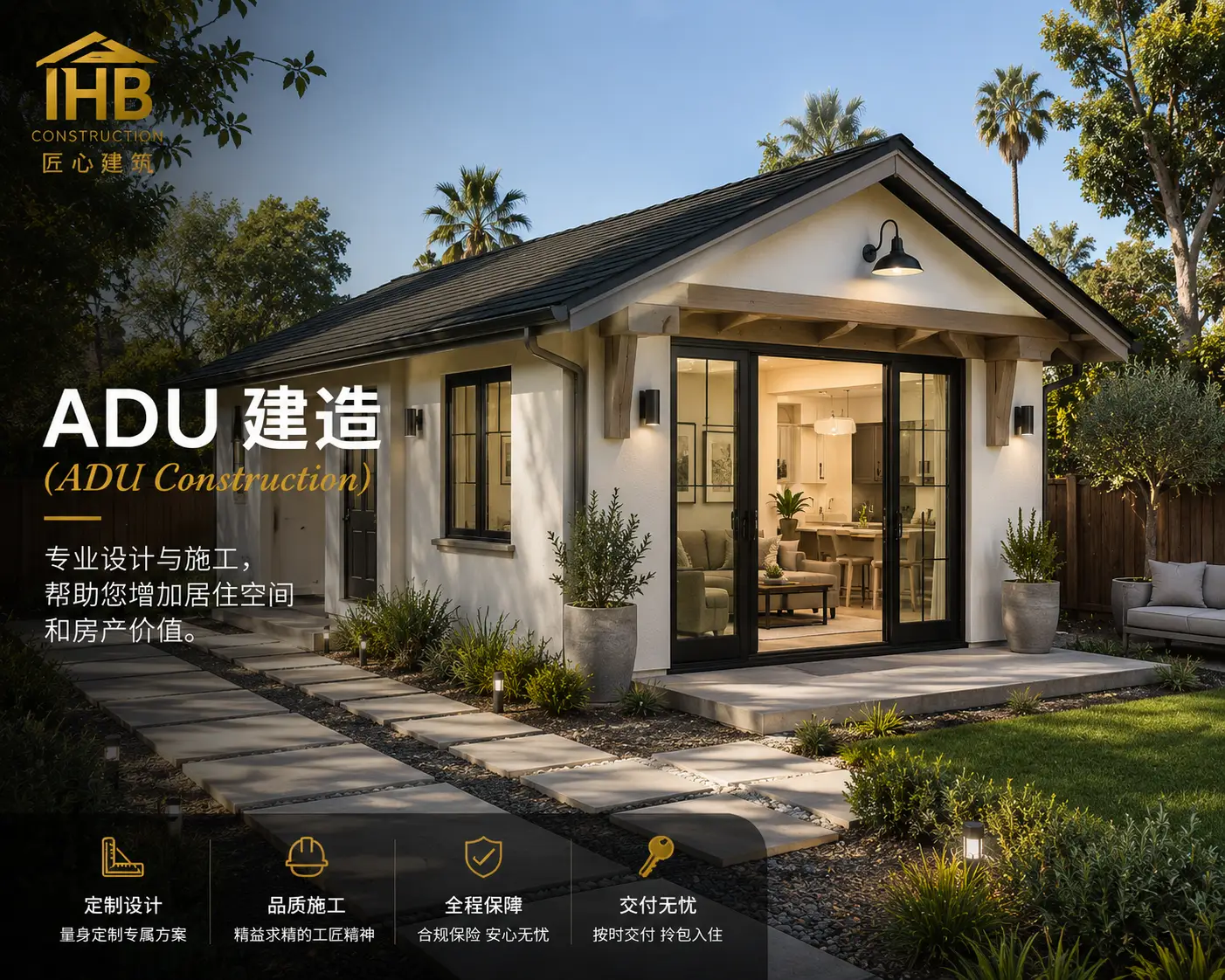 洛杉矶 ADU 建造｜加州 Farmhouse 风格 ADU｜匠心建筑 IHB Construction